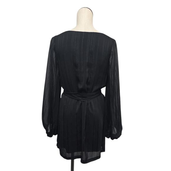 Yumi Kim Bellflower Dress in Starlight‎ Stripe Size Small Black Belted Party - Picture 2 of 11